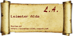 Leimeter Alda névjegykártya